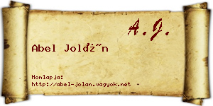 Abel Jolán névjegykártya