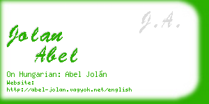 jolan abel business card