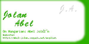 jolan abel business card